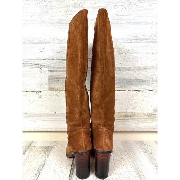 Coach Womens 8.5 Chestnut Brown Ombre Suede Heeled Knee High Designer Boots - Picture 5 of 9